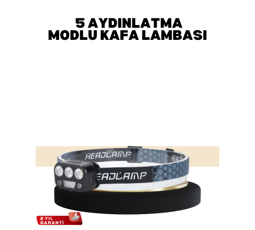 Kamp ve Trekking İçin Sensörlü LED Kafa Lambası