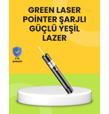 Uzun Mesafe Görünürlüklü Yeşil Lazer Pointer Şarjlı