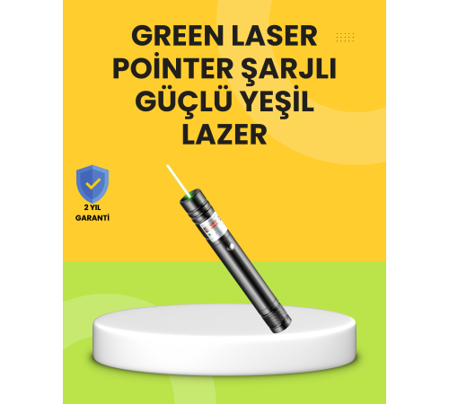 Uzun Mesafe Görünürlüklü Yeşil Lazer Pointer Şarjlı