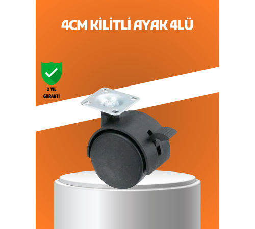 Kilitli Mini Tekerlek Ayak 4 cm 4’lü Set