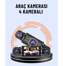 170° Geniş Açı 4 Kameralı Araç Kamerası Hareket Algılamalı