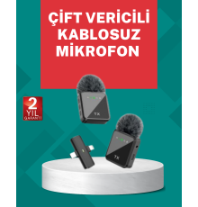 Profesyonel Ses Kayıtları İçin 2’li Kablosuz Yaka Mikrofon Seti