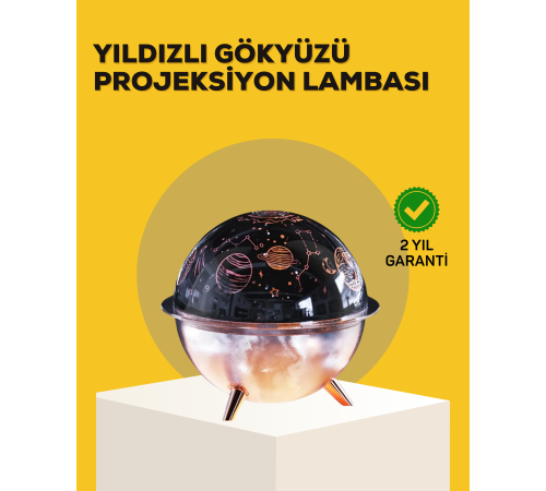 Yıldızlı Gökyüzü Efektli Uzay Temalı Nemlendirici Lamba