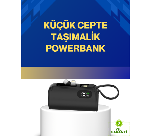 LED Göstergeli 2000mAh Cep Tipi Hızlı Şarj Powerbank