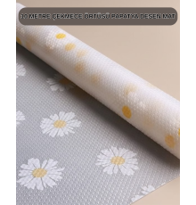 10 Metre Papatya Desenli Kaymaz Çok Amaçlı Dolap İçi Örtü