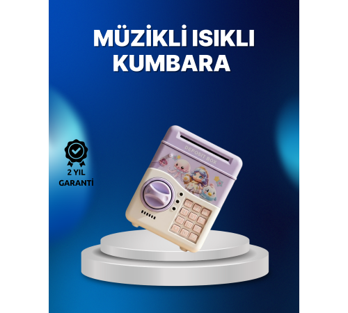 Mor Otomatik Para Girişli Elektronik Şifreli Kumbara
