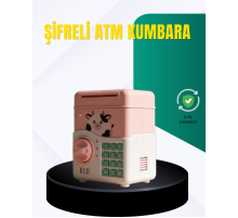 Pembe Şifreli Eğitici ATM Kasa Çocuk Kumbarası