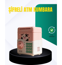 Pembe Şifreli Eğitici ATM Kasa Çocuk Kumbarası