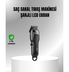 7000 RPM Güçlü Motorlu LCD Göstergeli Şarjlı Tıraş Makinesi
