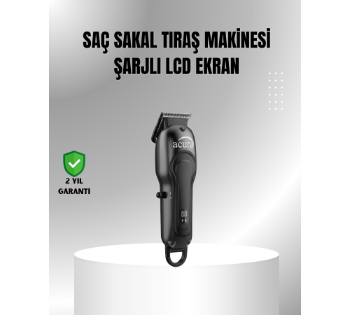 7000 RPM Güçlü Motorlu LCD Göstergeli Şarjlı Tıraş Makinesi