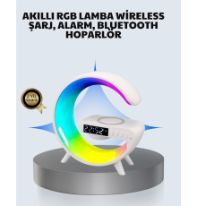 Başucu İçin Tasarlanmış Kablosuz Şarjlı Gece Lambası ve Bluetooth Ses Sistemi
