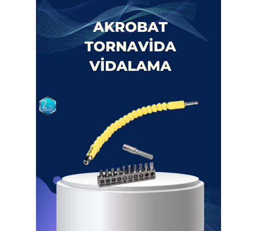 12’li Akrobat Bits Vidalama Seti Esnek Uç Çok Yönlü Kullanım