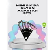 9 Parça Kısa Tip Alyan Seti Isıl İşlemli Profesyonel Kullanım