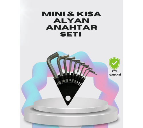 9 Parça Kısa Tip Alyan Seti Isıl İşlemli Profesyonel Kullanım