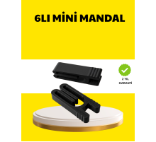 Tekrar Kullanılabilir Poşet Mandalı Siyah 6’lı Set