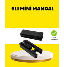 Tekrar Kullanılabilir Poşet Mandalı Siyah 6’lı Set