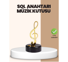 Sol Anahtarı Temalı Döner Müzik Kutusu Melodili Dekoratif Ürün