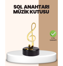 Sol Anahtarı Temalı Döner Müzik Kutusu Melodili Dekoratif Ürün
