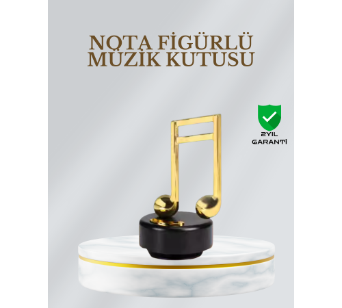 Dönen Nota Figürlü Müzik Box Işıltılı Dekoratif Tasarım