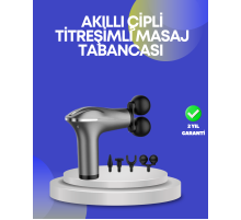 Portatif Şarjlı Masaj Tabancası 4 Başlık Derin Doku Masaj Aleti