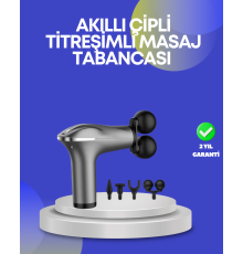 Portatif Şarjlı Masaj Tabancası 4 Başlık Derin Doku Masaj Aleti