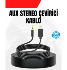 1 Metre Lightning to Aux Çevirici Kablo Stereo Ses Yüksek Kalite