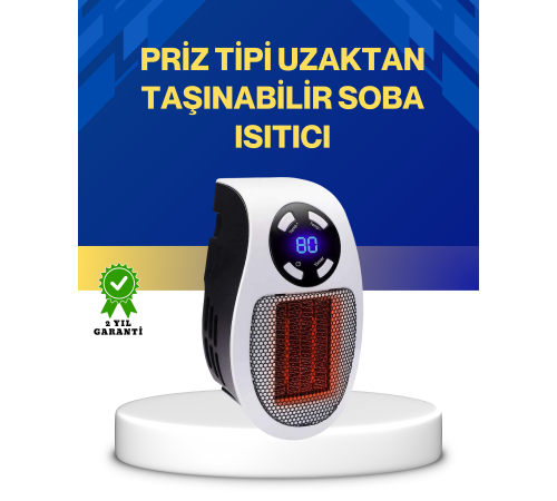Uzaktan Kumandalı Priz Tipi Seramik Isıtıcı Zaman Ayarlı