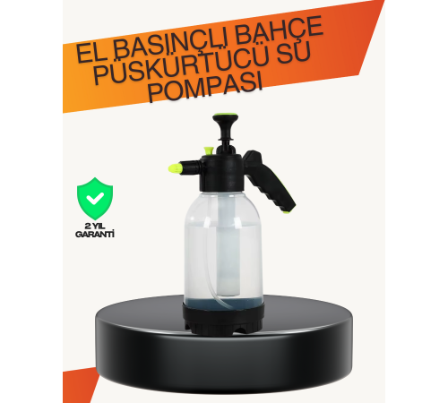 Manuel Köpük Üreten Basınçlı Sprey Şişesi 2L Temizlik ve Oto Yıkama