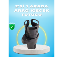 Çiftli Araba Bardak Tutucu Karbon Fiber Görünümlü 360° Ayarlı