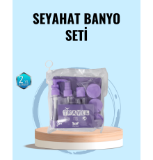 Taşınabilir 5’li Seyahat Banyo Seti Şampuanlık Sprey Krem Kutusu