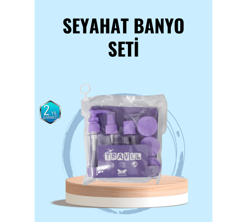 Taşınabilir 5’li Seyahat Banyo Seti Şampuanlık Sprey Krem Kutusu