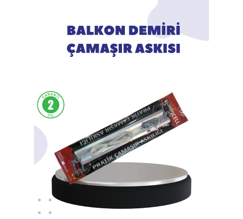 25x60 Balkon Askılığı Kare Demir Uyumlu Hava Dayanıklı Çamaşır Askısı