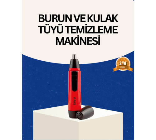 Raks Kırmızı Tüy Temizleme Cihazı Kulak Burun Pilli Ergonomik