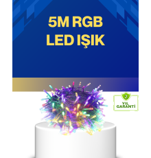 Dekoratif Peri Led 5 m 50 Ampullü Şeffaf Kablo Aydınlatma