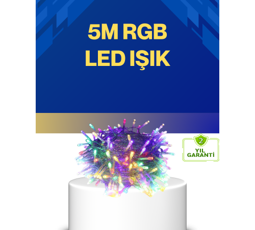 Dekoratif Peri Led 5 m 50 Ampullü Şeffaf Kablo Aydınlatma