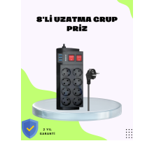 Termal Korumalı 8 Prizli 3 USB’li Uzatma Kablosu