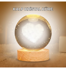 Kalpli LED Işıklı Cam Küre Büyük Boy Kristal Tasarım