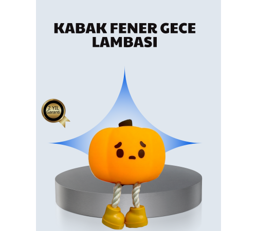 Pumpkin LED Gece Lambası Üç Kademeli Işık Ayarlı