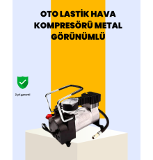 Araç Çakmak Girişli Metal Hava Kompresörü 10A Güçlü Motor