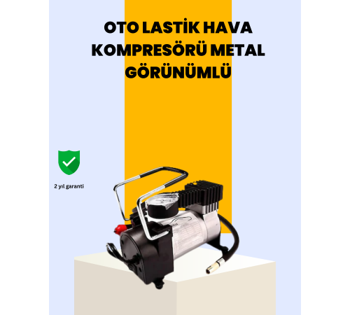 Araç Çakmak Girişli Metal Hava Kompresörü 10A Güçlü Motor