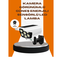 Solar Şarjlı Kamera Tasarımlı LED Duvar Lambası Hareket Sensörlü Dış Mekan Aydınlatma