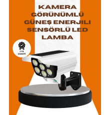 Solar Şarjlı Kamera Tasarımlı LED Duvar Lambası Hareket Sensörlü Dış Mekan Aydınlatma