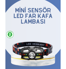 El Sensörlü LED Far Suya Dayanıklı Şarjlı Kafa Lambası