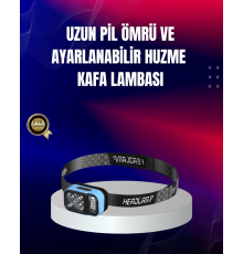 Süper Parlak LED Kafa Feneri 3 Renk 53 Mod Type C Şarjlı
