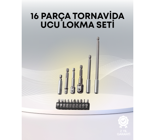 Metal Gövdeli 16lı Bits Seti Çok Fonksiyonlu Tamir Aleti