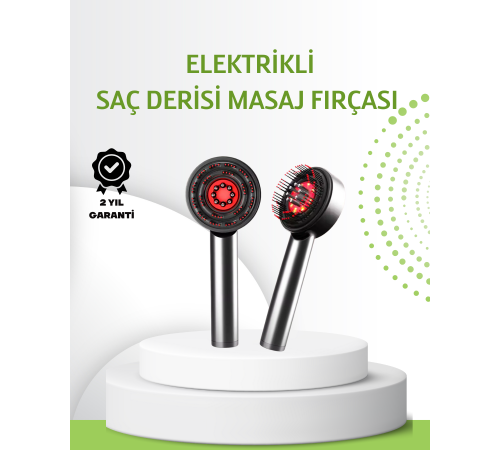 Şarjlı Saç Derisi Masaj Cihazı Kırmızı Işık ve 3D Tarak Dişli