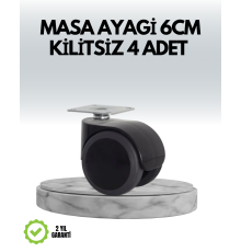 Halı ve Beton Uyumlu Kilitsiz Mobilya Tekerleği 4’lü
