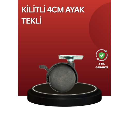 Sessiz Dönen Kilitli Mobilya Tekerleği 4 cm