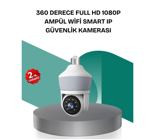 Kablosuz 360° Döner Başlıklı Full HD Güvenlik Kamerası