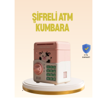 Çocuklar İçin Pembe ATM Görünümlü Elektronik Kumbara